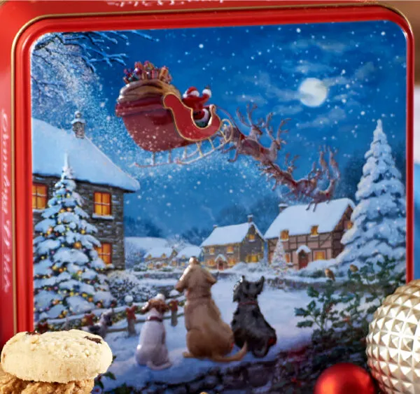 Lata de galletas perros en relieve 160gr Noche de Santa - Imagen 2