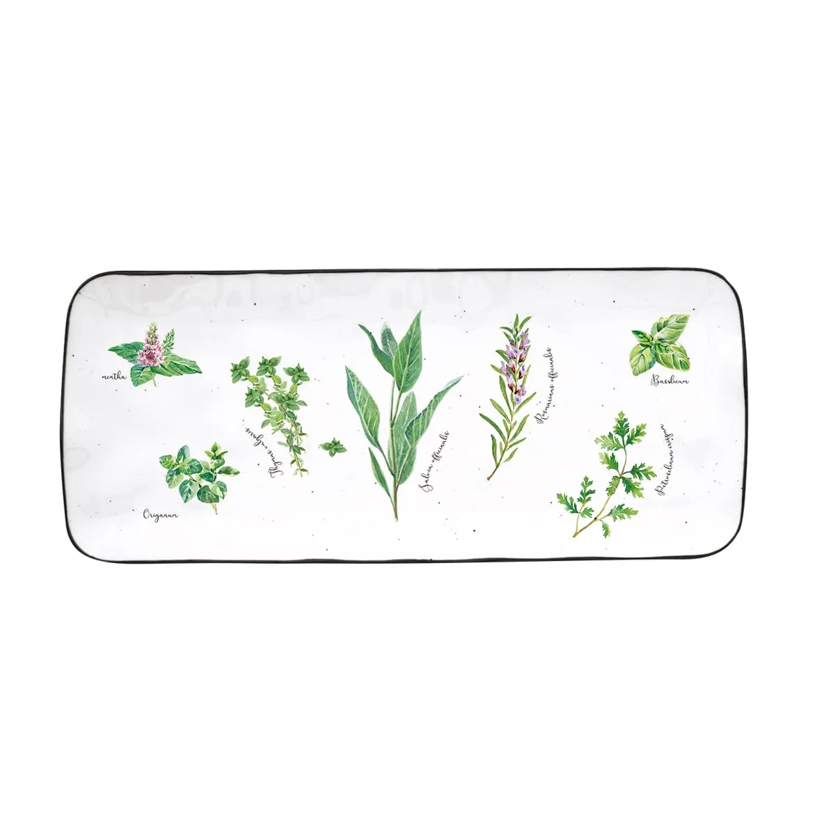 Fuente de servicio rectangular de porcelana 36×15,5 cm HERBARIUM «Easy Life» - Imagen 3