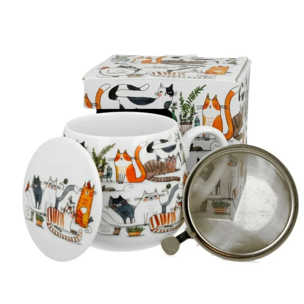 TISANERA (TAZA CON FILTRO Y TAPA) 430 ML. CATS IN WAITING «DUO»