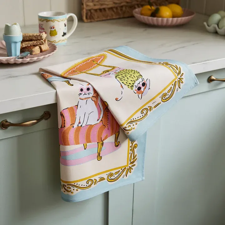 Paño de cocina algodón (Tea Towel) Cool Cats «Ulster Weavers» - Imagen 2