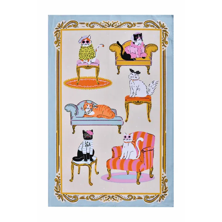 Paño de cocina algodón (Tea Towel) Cool Cats «Ulster Weavers»