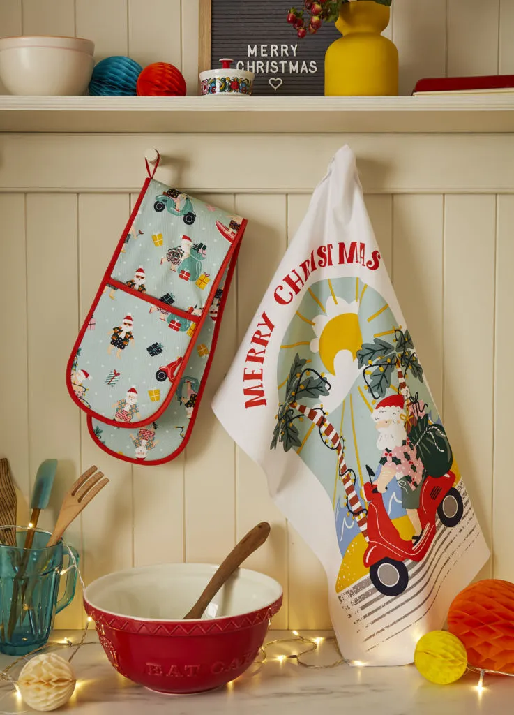 Paño de cocina de algodón reciclado Sunny Santa «Ulster Weavers» - Imagen 3