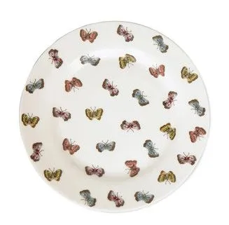 Plato de almuerzo mariposas blanco 20,5 cm. «Greengate»
