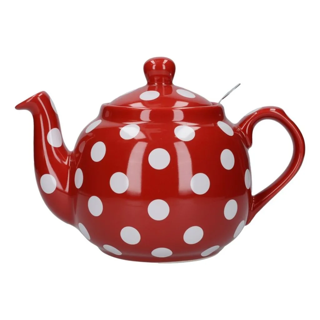 Tetera Farmhouse 4 tazas (1 l.) roja lunares blancos «London Pottery»