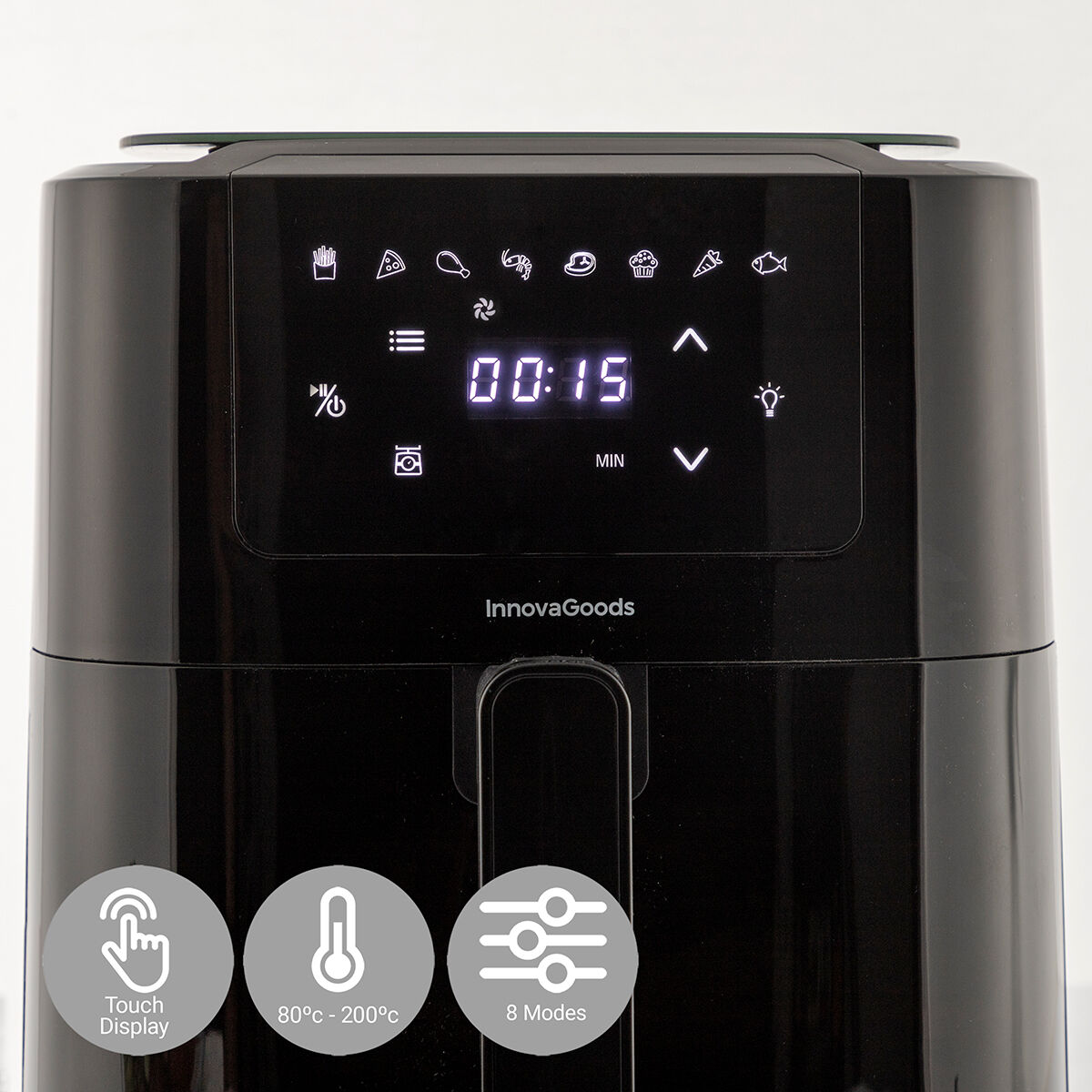 Freidora de Aire con Báscula InnovaGoods Fryinn Balance 5000 Negro 1500 W 5 L Acero Inoxidable - Imagen 6
