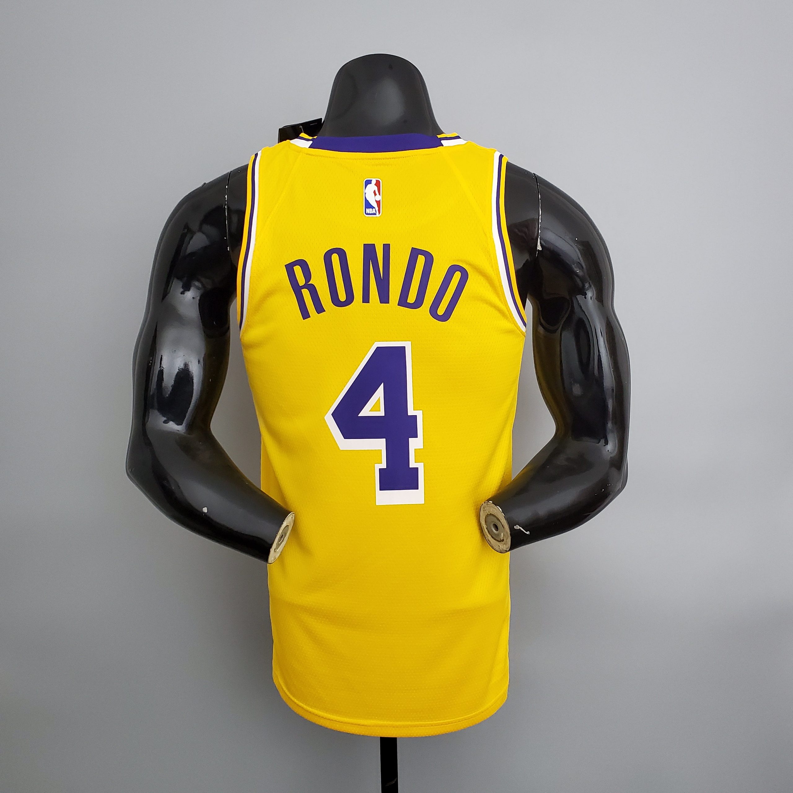 Camiseta Los Angeles Lakers Rondo #4 Edition Round Neck Yellow - Imagen 4