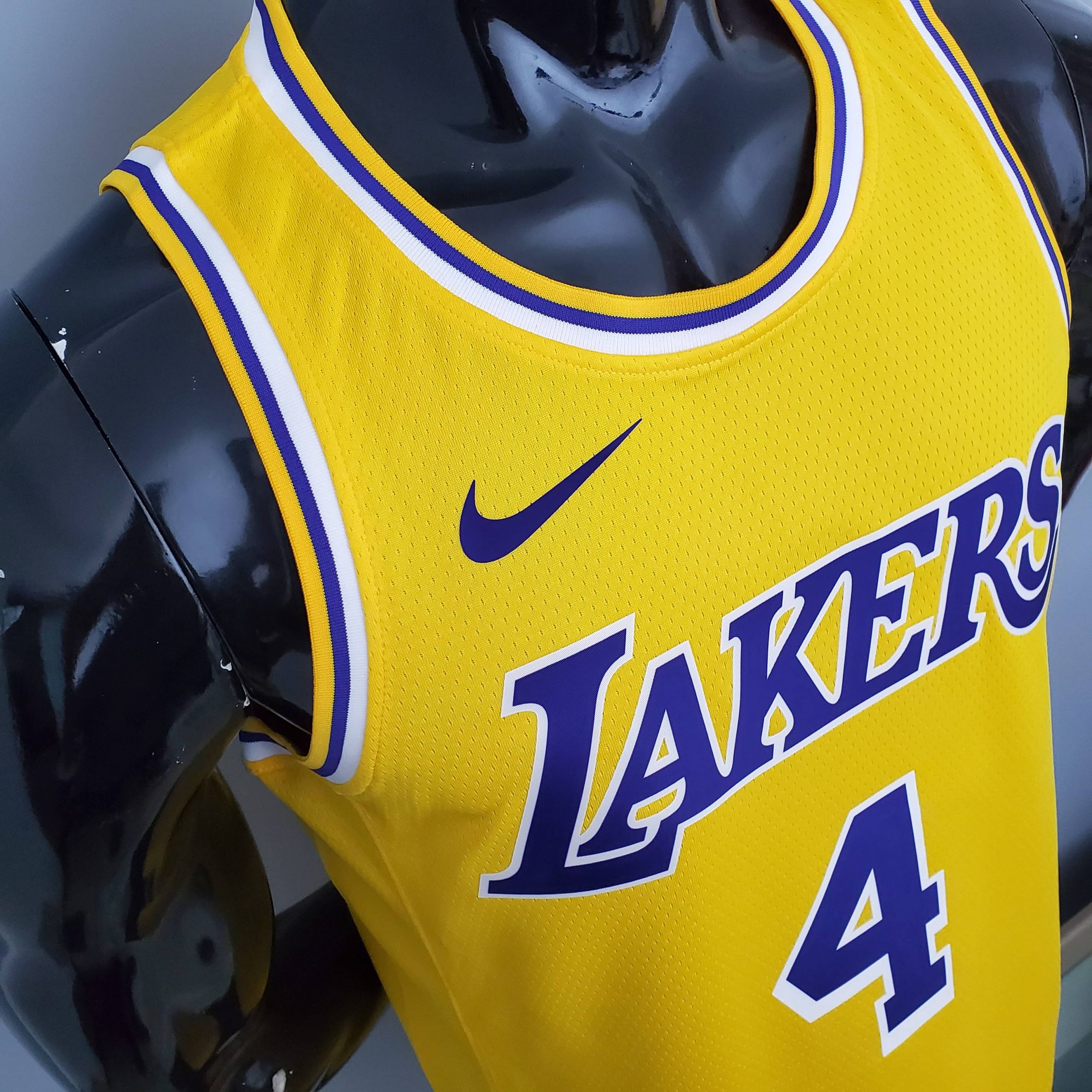 Camiseta Los Angeles Lakers Rondo #4 Edition Round Neck Yellow - Imagen 8