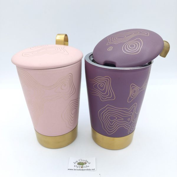 Taza Dorada Rosa - Imagen 2