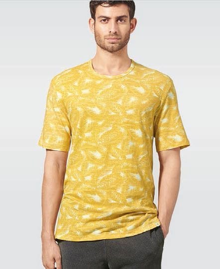 Camiseta de cáñamo y algodón orgánico, estampado palmera