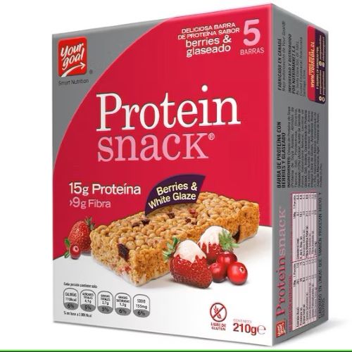 Pack 5 barras de Proteina sabor Berries & White Glaze 210 grs marca Your Goal