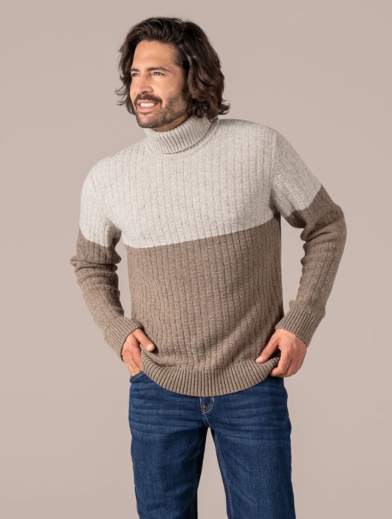 Jersey de lana cuello alto para hombre 100% orgánico - Imagen 3