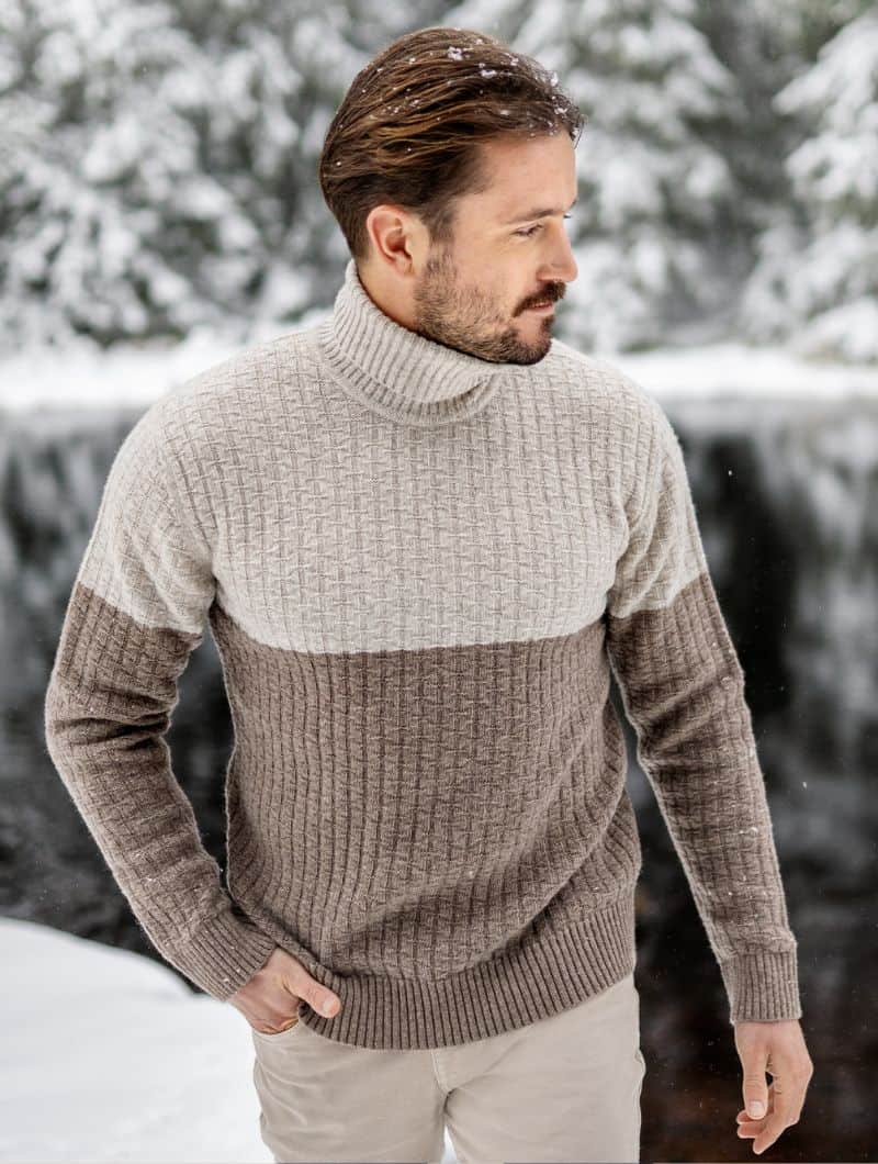 Jersey de lana cuello alto para hombre 100% orgánico - Imagen 6