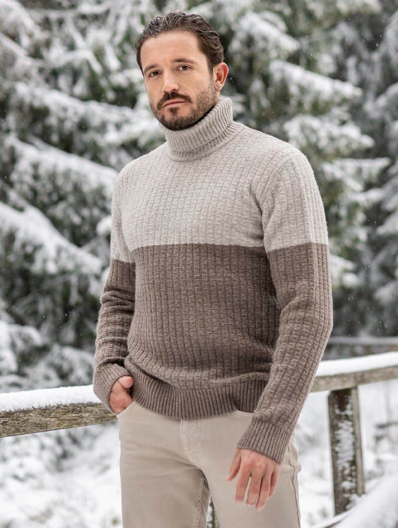 Jersey de lana cuello alto para hombre 100% orgánico - Imagen 8