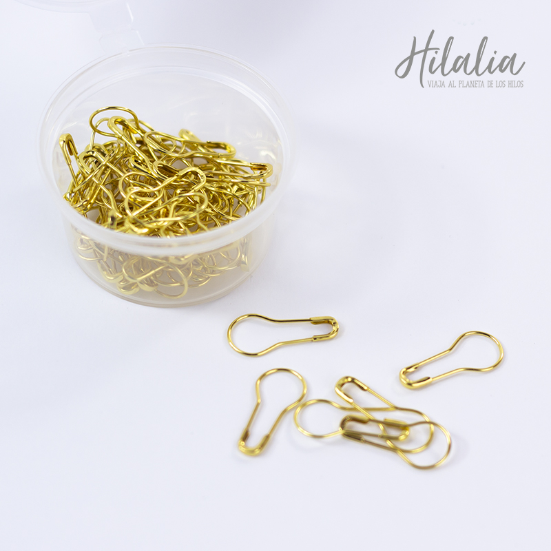 Marcadores de crochet bombilla – Oro (Cajita) - Imagen 2