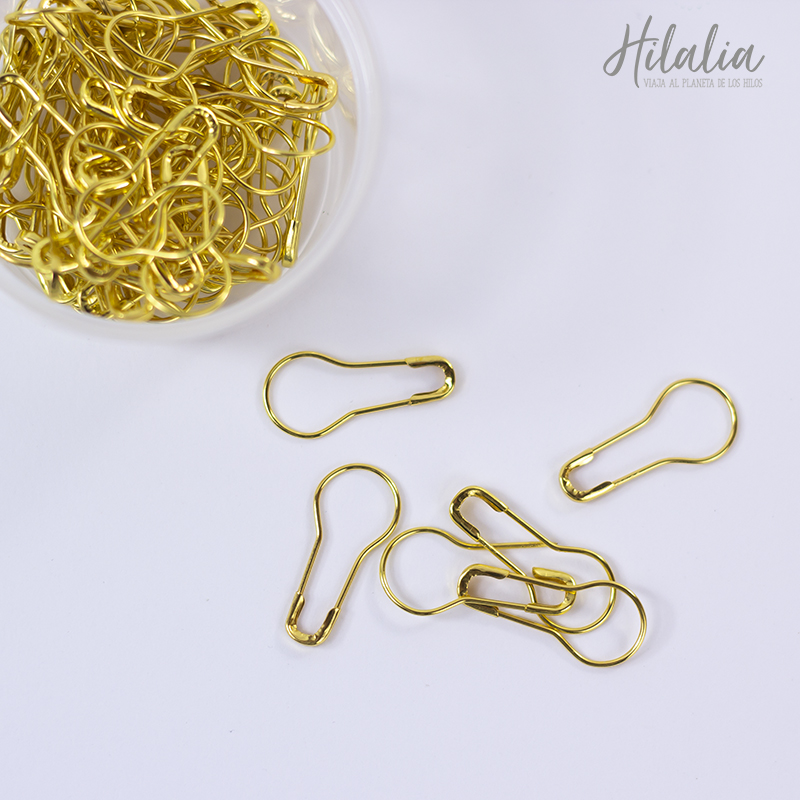Marcadores de crochet bombilla – Oro (Cajita)
