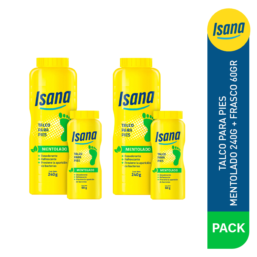 PACK Familiar x 2 ISANA Talco Mentolado