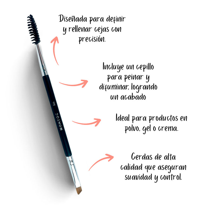 Brocha Doble para cejas profesional Montoc - Imagen 2
