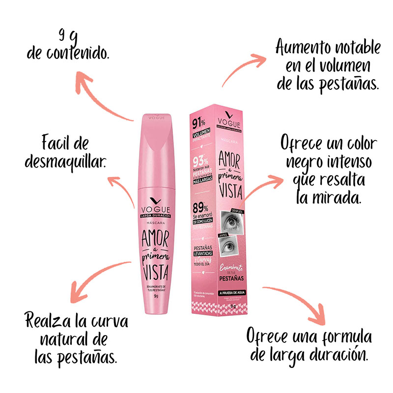 Pestañina Vogue Amor a primera vista waterproof - Imagen 2
