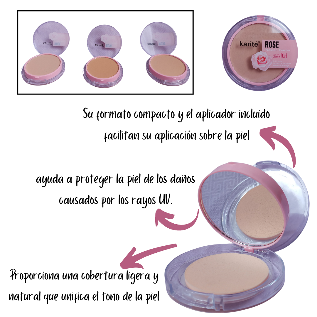 Polvos compactos mate extracto Rosas - Imagen 2