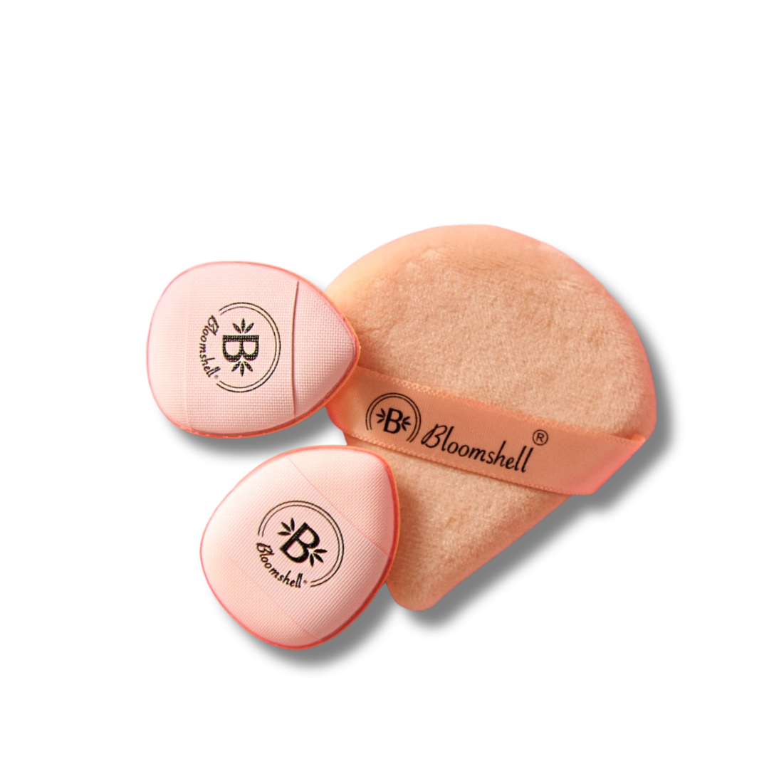 Kit pomo triangular borla puff x3 bloomshell